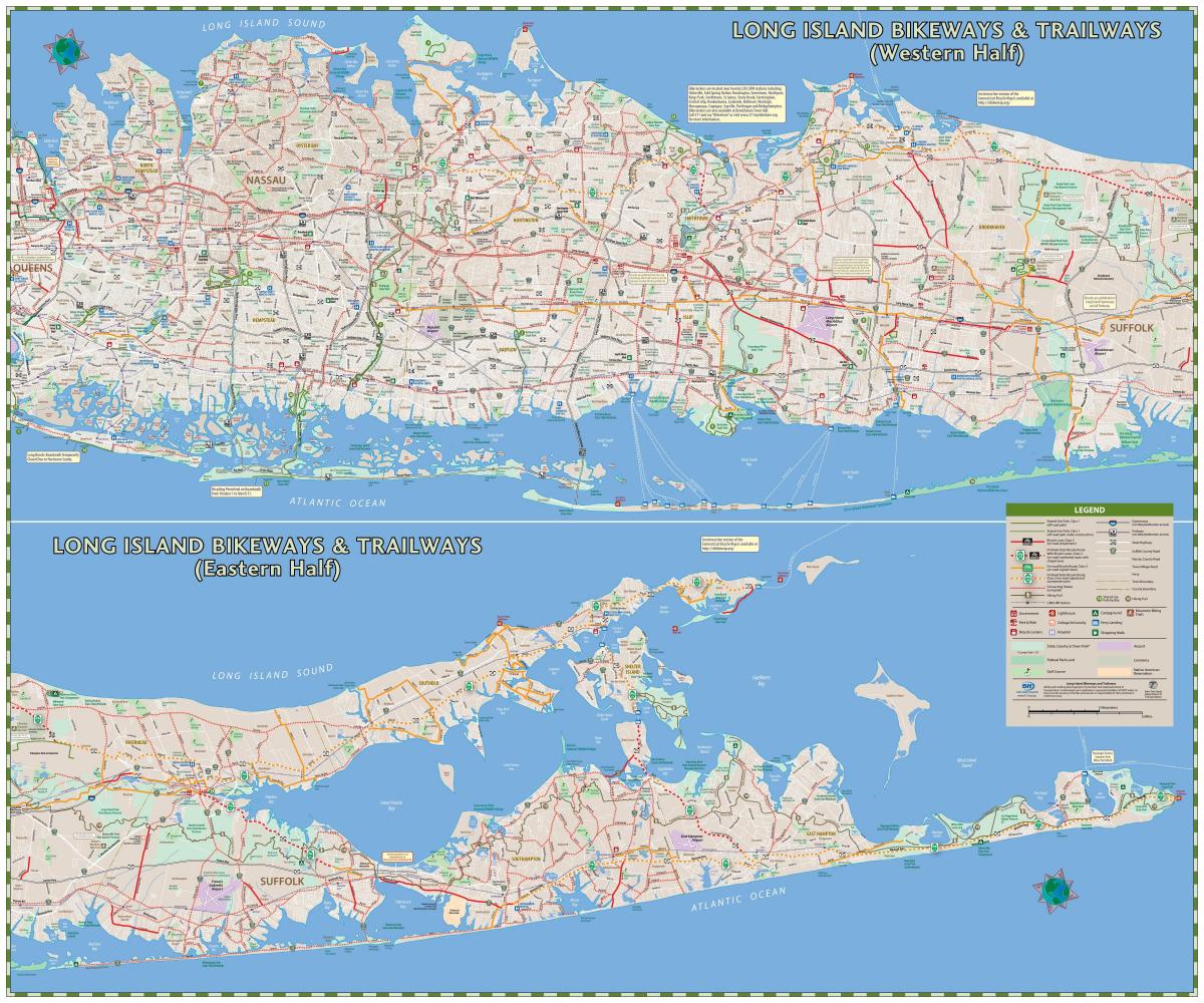 Long Island bike lane map